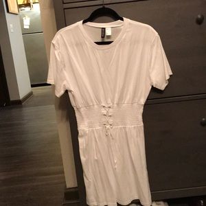 White cotton t shirt dress sz 8!